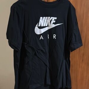 Nike Air Black Tee with Silver Logo